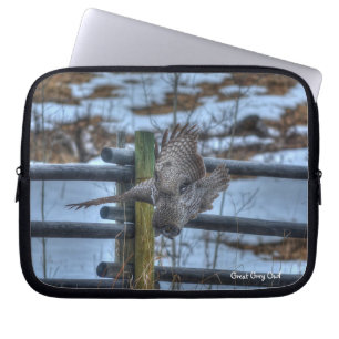 Grote grijze boomkorvisserij met Raptor Winter Wil Laptop Sleeve