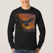 Grote Grijze Uil bij zonsondergang T-shirt (Voorkant)