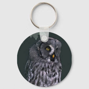 Grote grijze uil sleutelhanger