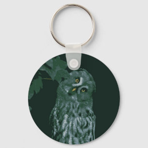 Grote grijze uil sleutelhanger