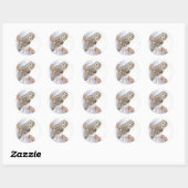 Grote Grijze Uil, Vogel, Natuur, Wilde dieren, Sti Ronde Sticker (Vel)