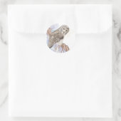 Grote Grijze Uil, Vogel, Natuur, Wilde dieren, Sti Ronde Sticker (Tas)