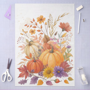 Grote grillige Waterverf Herfst Wildflowers Tissuepapier