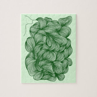Grote groene haarpuzzel legpuzzel