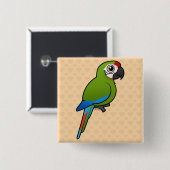 Grote groene Macaw Vierkante Button 5,1 Cm (Voorkant /achterkant)