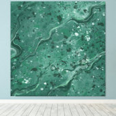 Grote Groene Marmeren Muur Art Decor Canvas Afdruk (Insitu (Houten vloer))