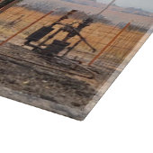 Grote groene pomp in een olieveld snijplank (Hoek)