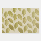 Grote Groene Waterverf Inpakpapier Vel (Voorkant)