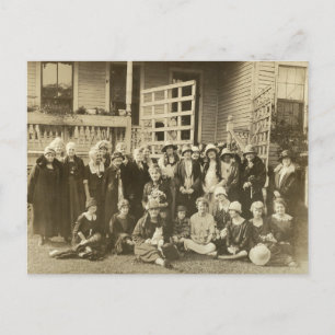 Grote groep vrouwen uit de jaren twintig Foto Briefkaart