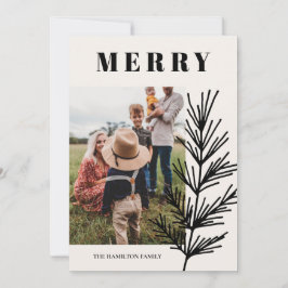 Grote groet en bladeren feestdagenkaart