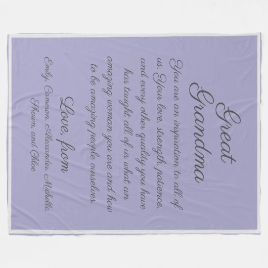 Grote grootmadanboodschap van Kinderen Fleece Deken (Voorkant (Horizontaal))