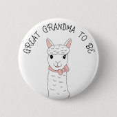 Grote grootmoeder met roze hoed ronde button 5,7 cm (Voorkant)