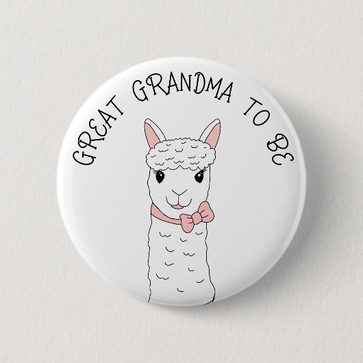 Grote grootmoeder met roze hoed ronde button 5,7 cm (Voorkant)