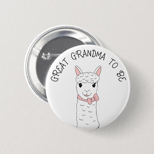 Grote grootmoeder met roze hoed ronde button 5,7 cm (Voorkant /achterkant)