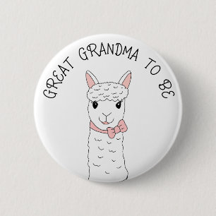 Grote grootmoeder met roze hoed ronde button 5,7 cm