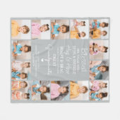 Grote Grootouders Custom Modern Grijs Fotocollage Fleece Deken (Voorkant (Horizontaal))