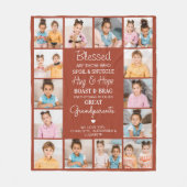 Grote Grootouders Custom Terracotta Fotocollage Fleece Deken (Voorkant)