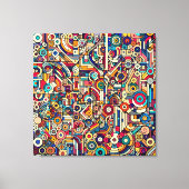 Grote grootte Geometrische retro kunst Grote stad  Canvas Afdruk (Voorkant)