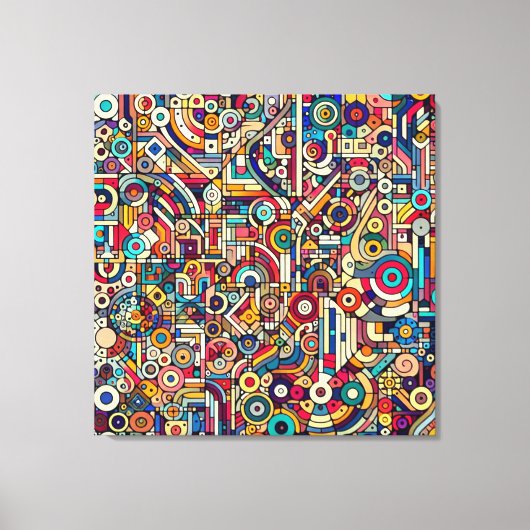Grote grootte Geometrische retro kunst Grote stad  Canvas Afdruk (Voorkant)