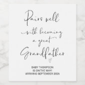 Grote grootvader om zwanger te worden wijn etiket (Enkel label)