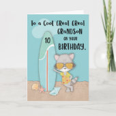 Grote Grootzoon, 10 jaar oud, strand Raccoon Kaart (Voorkant)