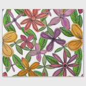 Grote grote bloemen cadeaupapier (Vlak)