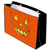 Grote halloween Gift Bag met Jack-o-lantern gezich Groot Cadeauzakje (Achterkant Gekanteld)