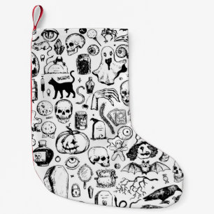 Grote halve doodles collectie. Hand getekende vint Kleine Kerstsok