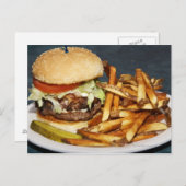 grote hamburgerfriet en cola briefkaart (Voorkant / Achterkant)