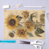 Grote, Happy Zonnebloemen op Script Tissuepapier (Craft)
