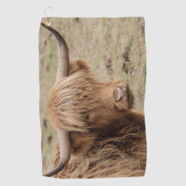 Grote harie Schotse hoogkoe Golfhanddoek