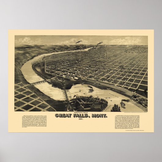 Grote Herfsten, MT Panorama Kaart - 1891 Poster (Voorkant)