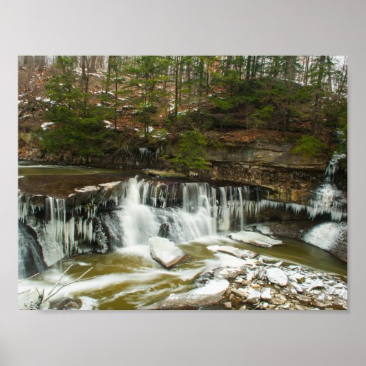 Grote Herfsten Tinker Creek in Winter, Ohio Poster (Voorkant)