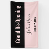 Grote heropening Bleke roze en zwarte schoonheidss Spandoek (Verticaal)