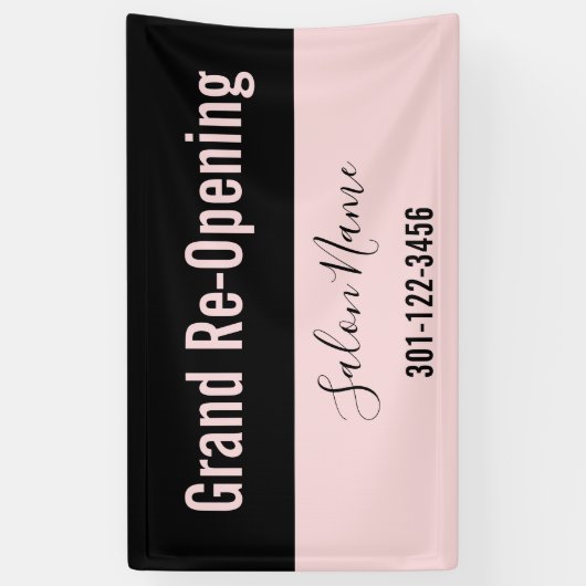 Grote heropening Bleke roze en zwarte schoonheidss Spandoek (Verticaal)