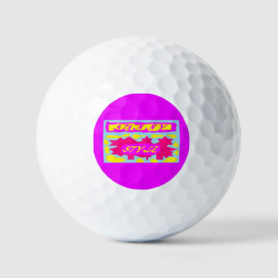 Grote hete kleuren roze hemelsblauw citroen golfballen