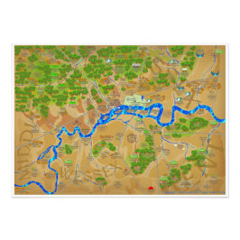 Grote historische kaart van Londen Foto Afdruk