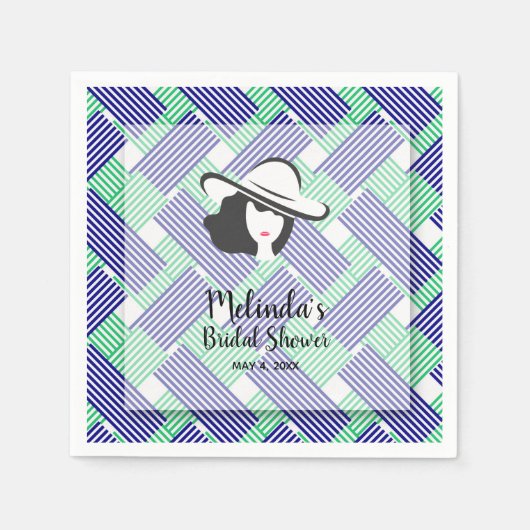 Grote Hoed Derby Bruidsfeestje Servet (Voorkant)