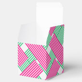 Grote Hoed Derby Dame Roze Groene Strepen Vierkant Bedankdoosjes (Geopend)