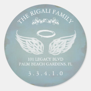 Grote hoek Wing Return Address Sticker