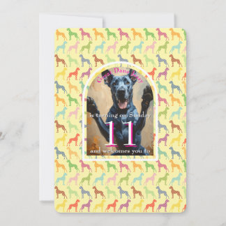 Grote Hond Feest Gouden Zwarte Uitnodiging
