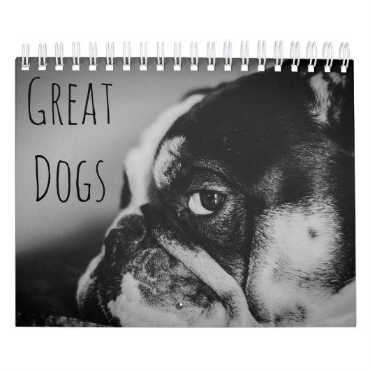 Grote honden in zwart-wit kalender (Hoes)
