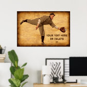 Grote  honkbalPosters met PERSONALISERING Poster (Thuiskantoor)