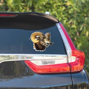 Grote Hoorn Ram Bergschaap Sticker