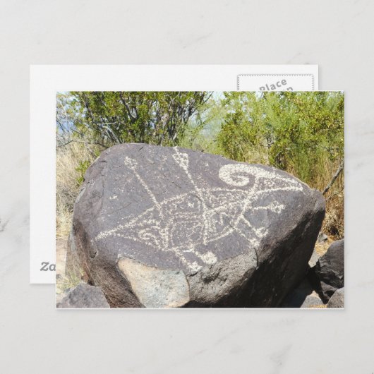 Grote hoornschaap petroglyph briefkaart (Voorkant / Achterkant)