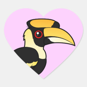 Grote Hornbill Hart Sticker