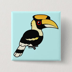 Grote Hornbill Vierkante Button 5,1 Cm