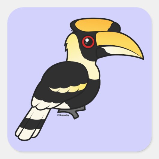 Grote Hornbill Vierkante Sticker (Voorkant)