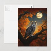 Grote Horned Uil in de herfst Briefkaart (Voorkant / Achterkant)