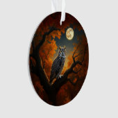 Grote Horned Uil in de herfst Ornament (voorkant)